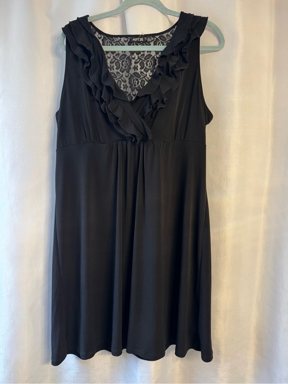 Apt. 9 Black Lace Yoke Chemise dress